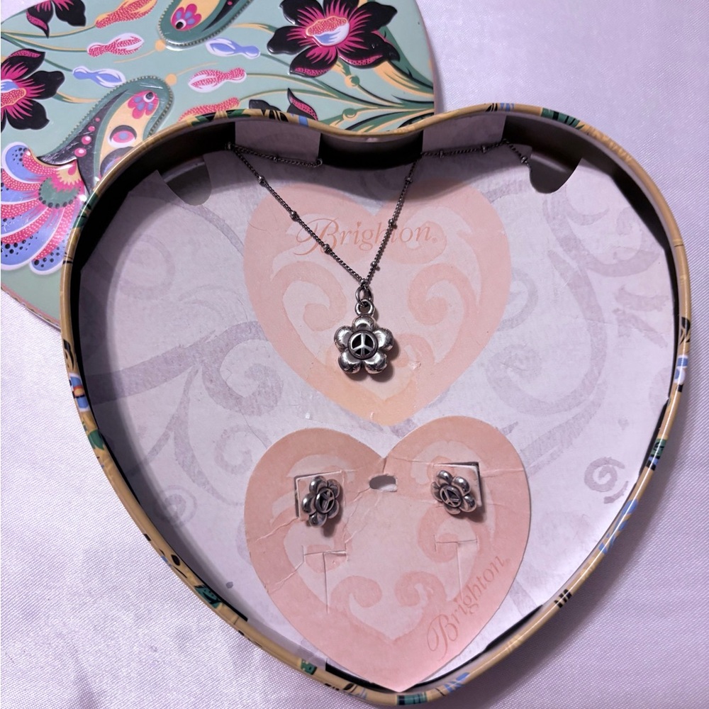 Brighton Silver☮️ Flower Jewelry Set.